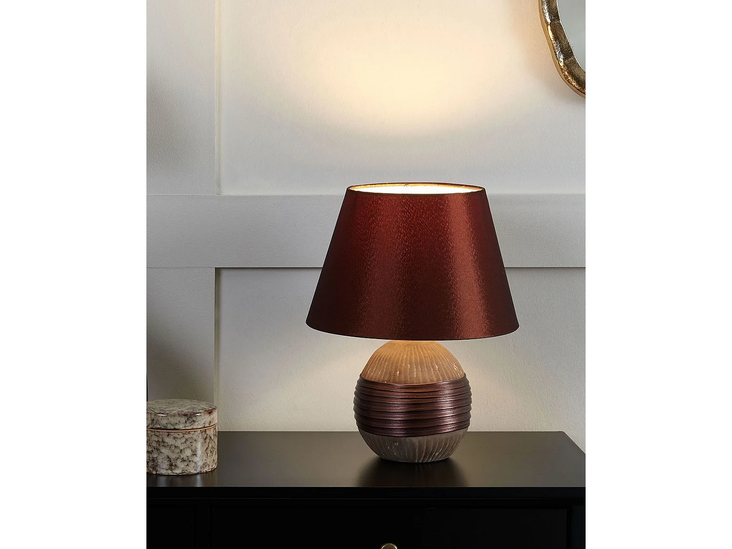 Lampe à poser SADO Porcelaine Marron