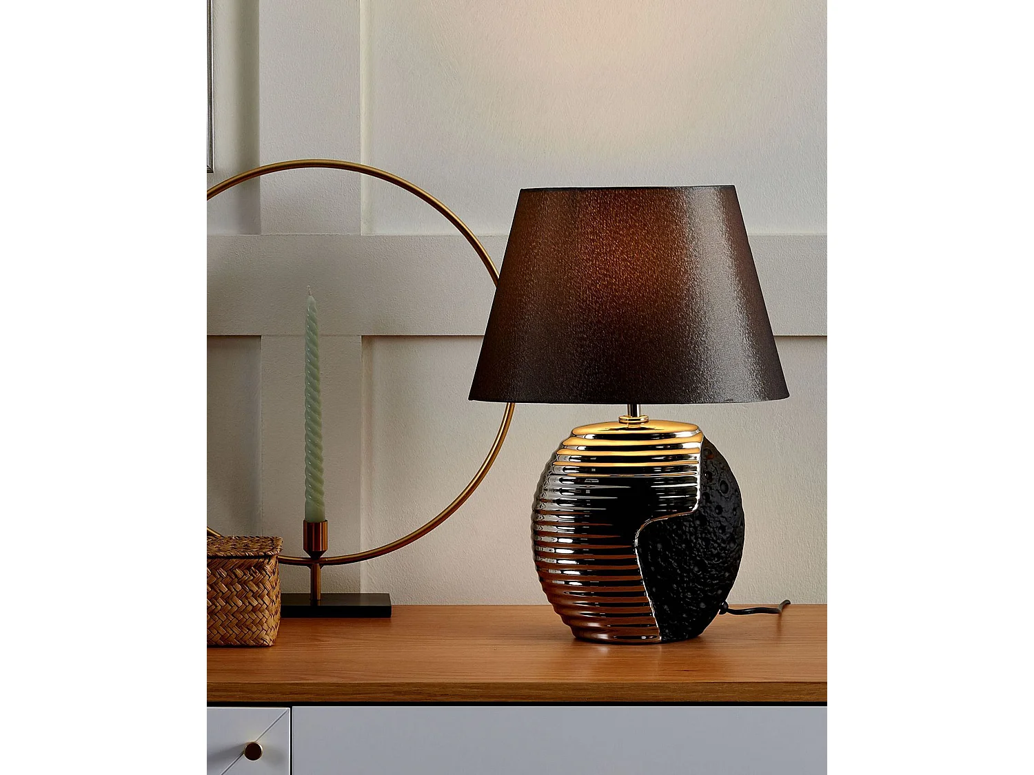 Lampada da tavolo ESLA Porcellana Grigio