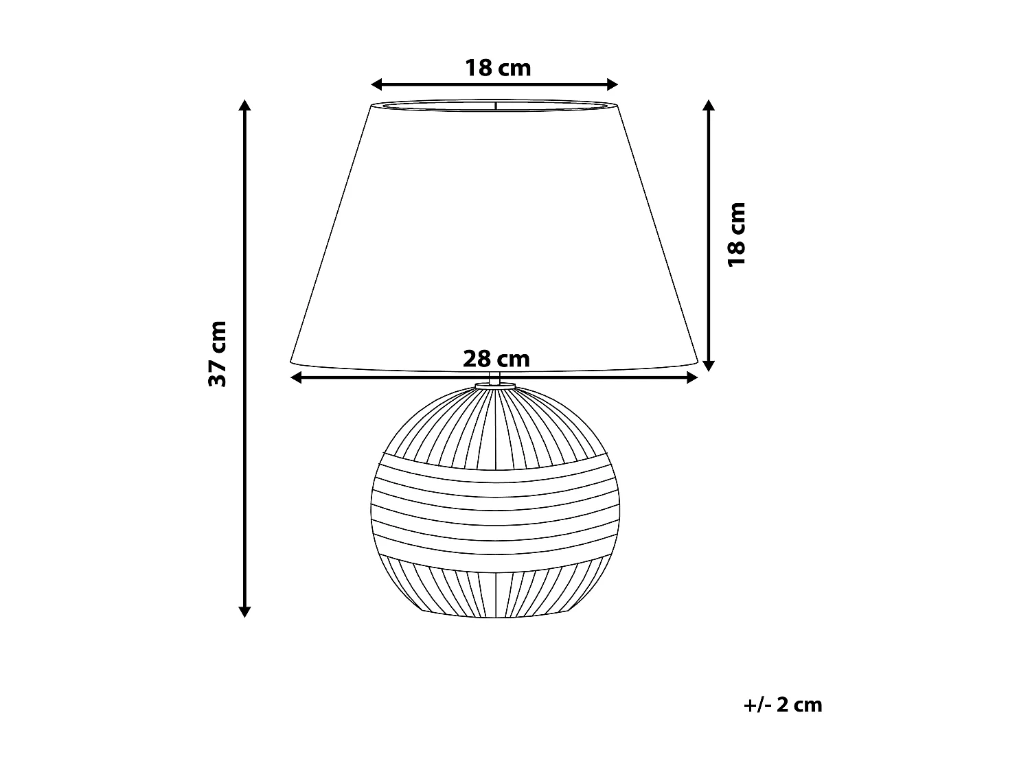 Klassische Tischlampe Keramik cremeweiß 37 cm Sado