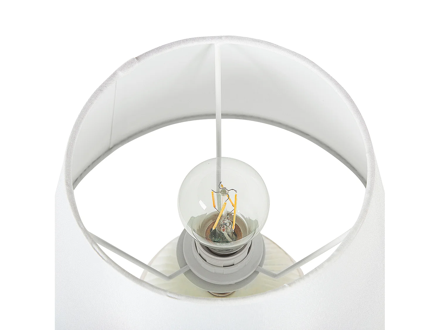 Klassische Tischlampe Keramik cremeweiß 37 cm Sado