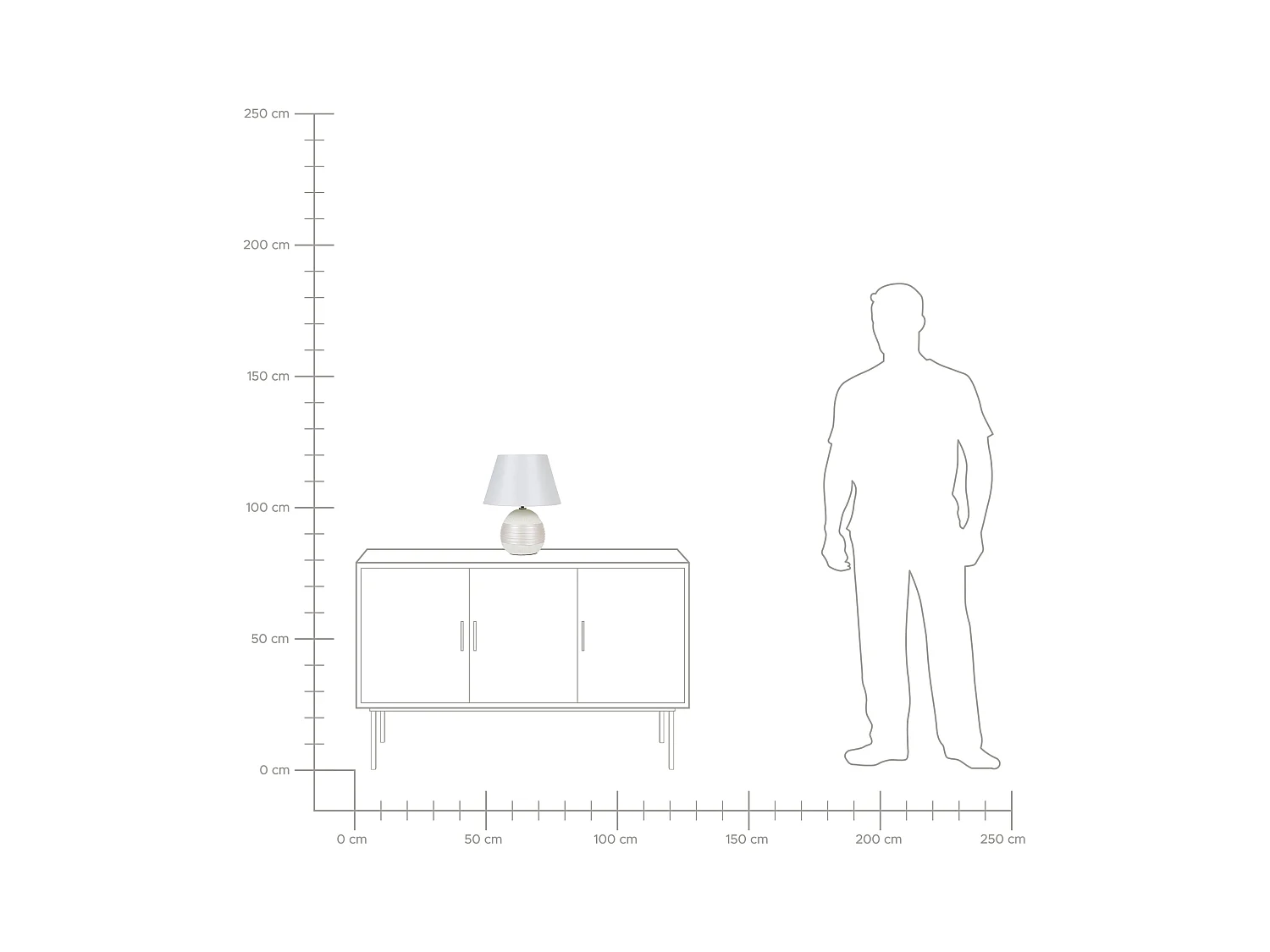 Lampe à poser SADO Céramique Blanc cassé