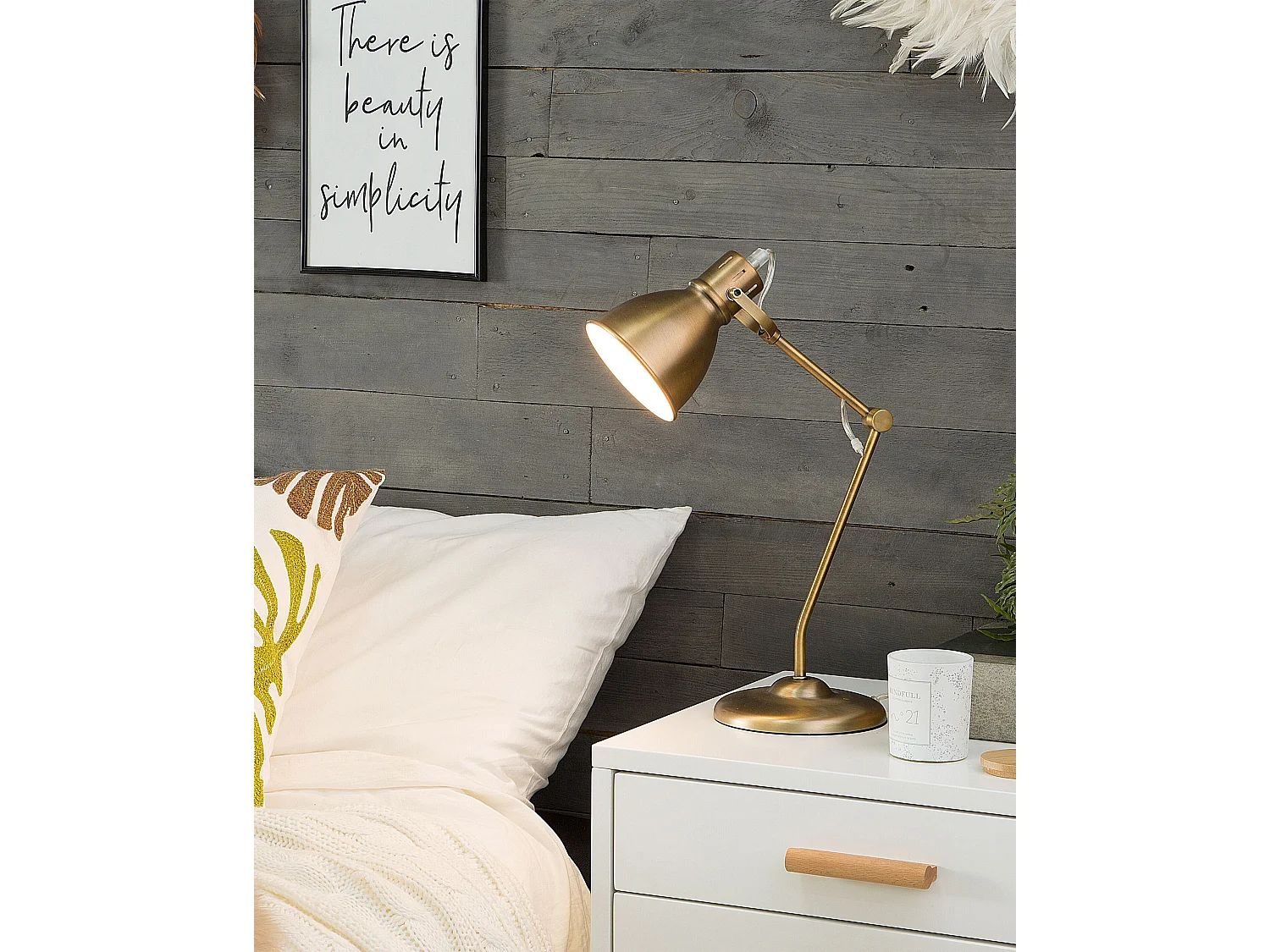 Lampe de bureau MONSAN Réglable Métal Laiton