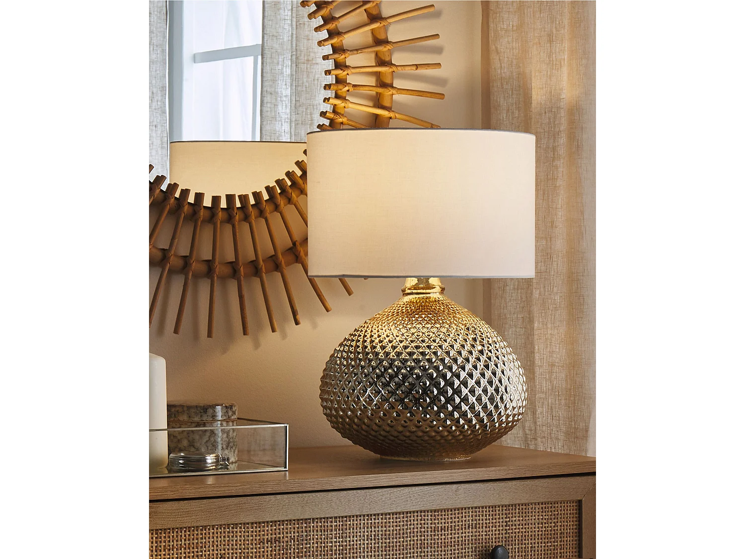 Lampe à poser MADON Verre Doré