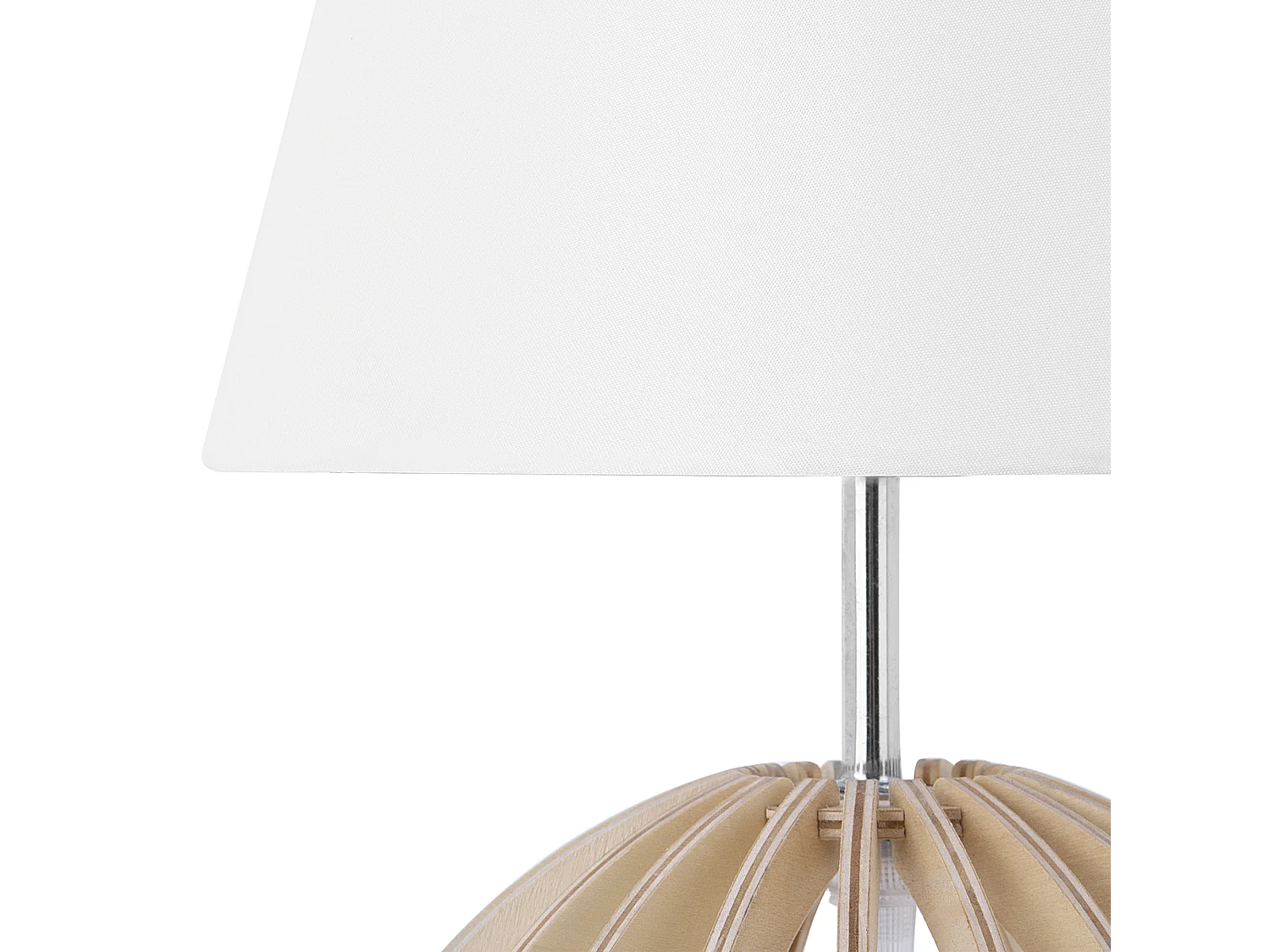 Originelle Tischleuchte Lampenfuß aus Holz weiß Samo