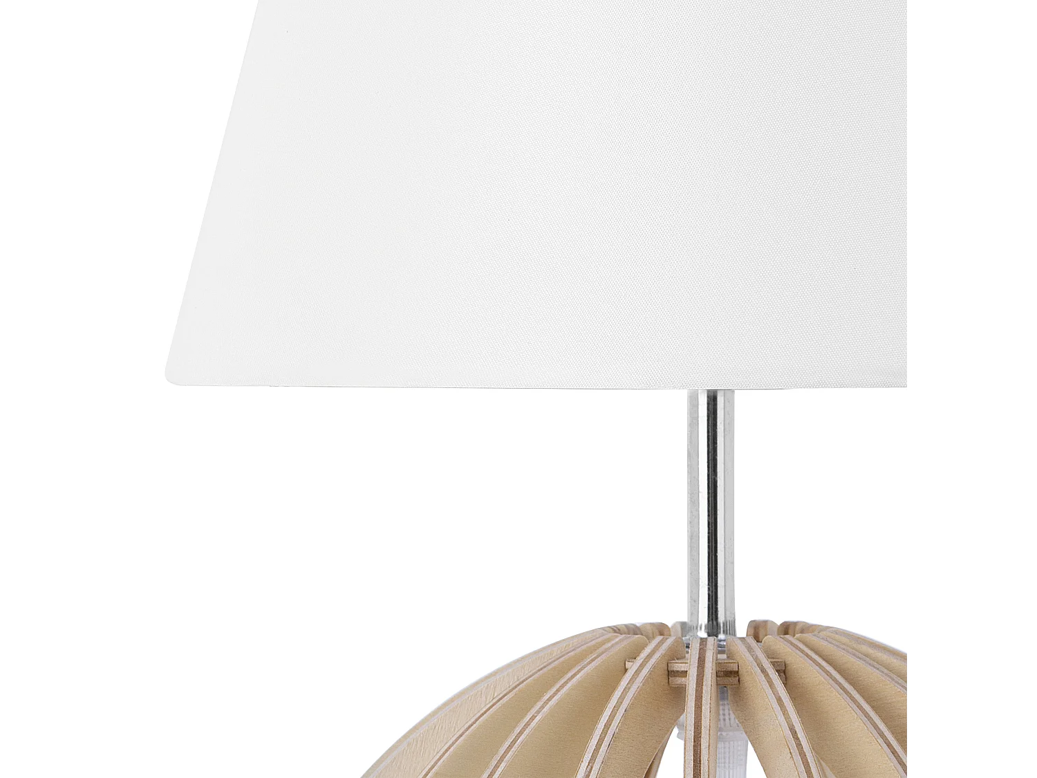 Originelle Tischleuchte Lampenfuß aus Holz weiß Samo