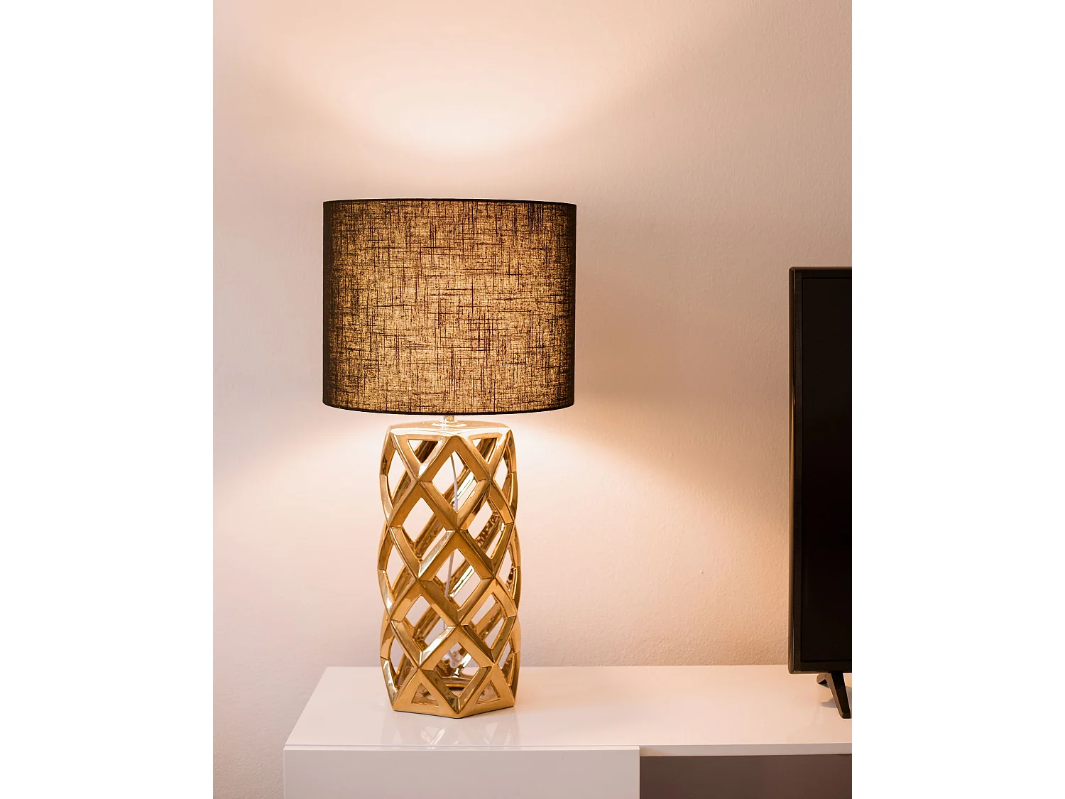 Lampe à poser SELJA Céramique Doré