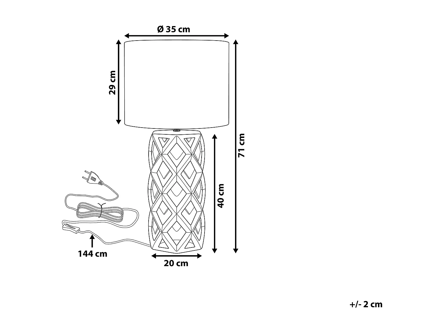Lampe à poser SELJA Céramique Doré