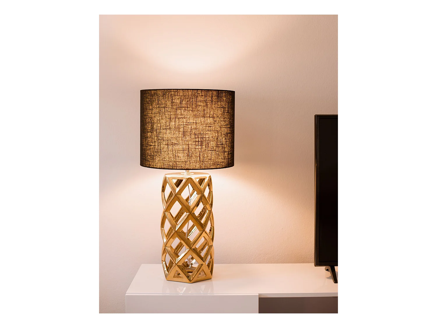 Tischleuchte SELJA Keramik Gold