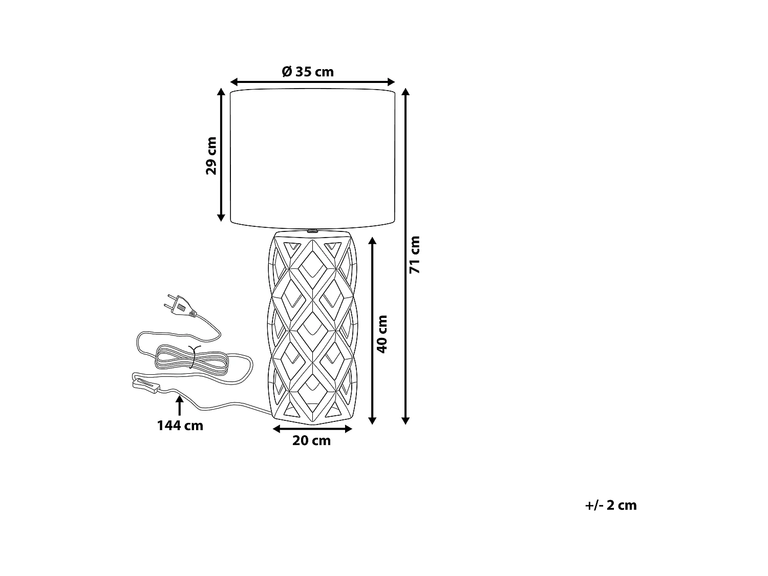 Tischleuchte SELJA Keramik Gold