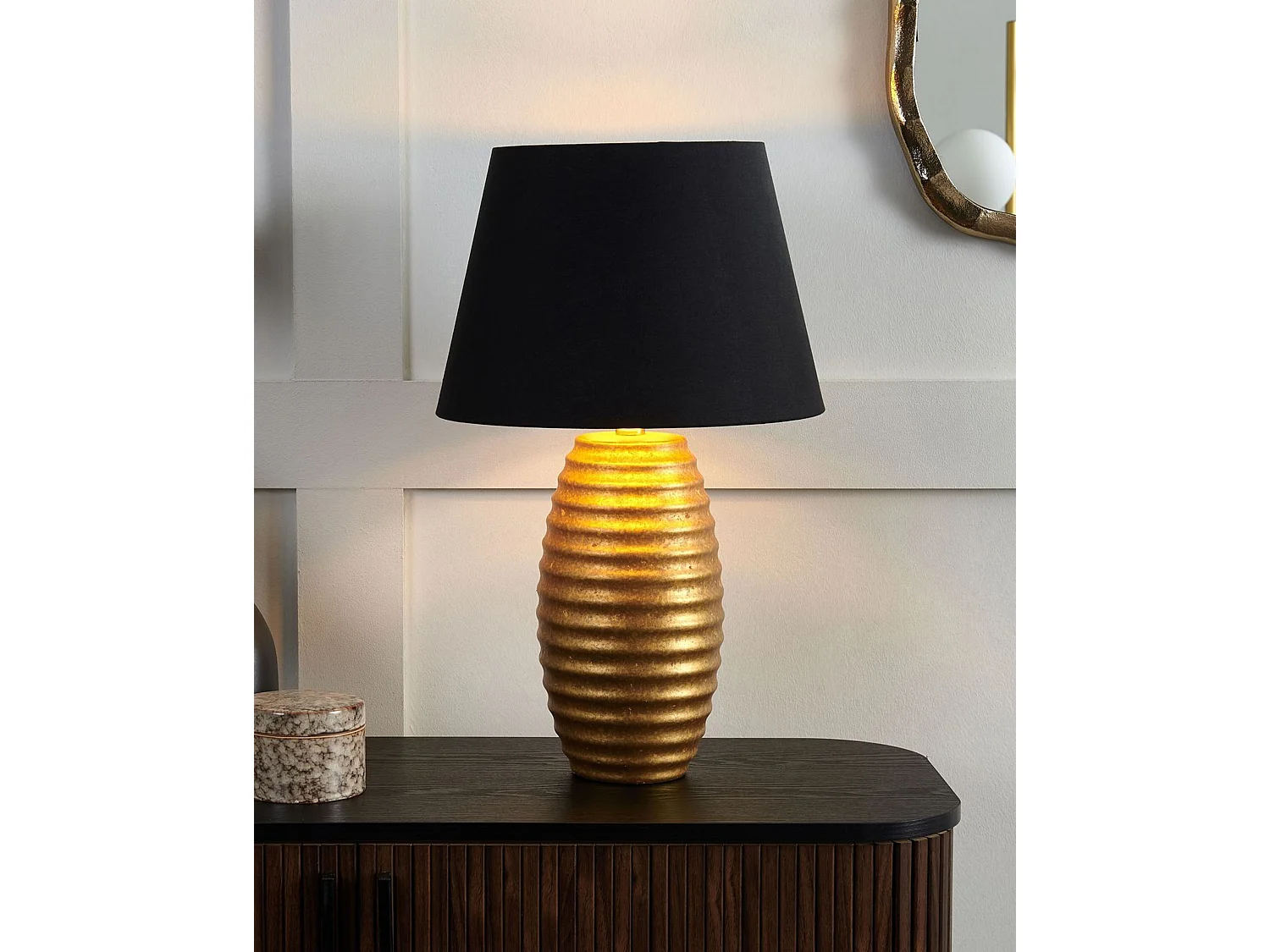 Lampe à poser EBRO Porcelaine Doré