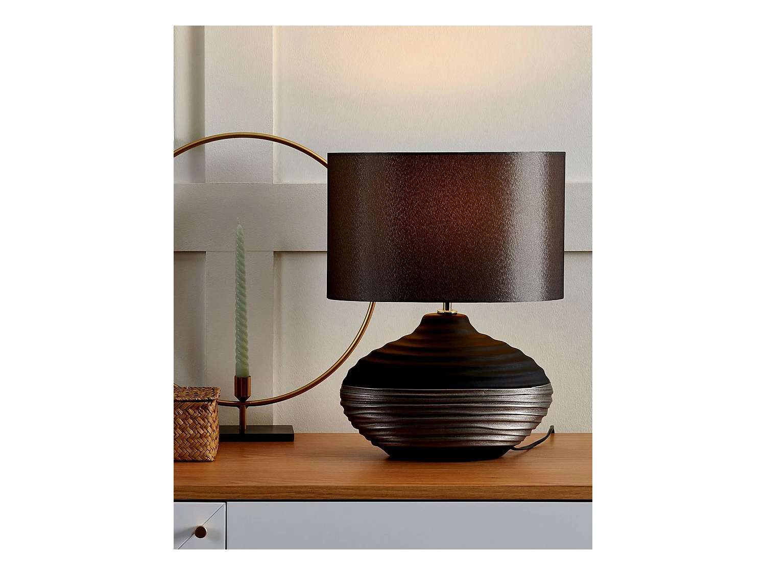 Lampe à poser LIMA Porcelaine Gris foncé