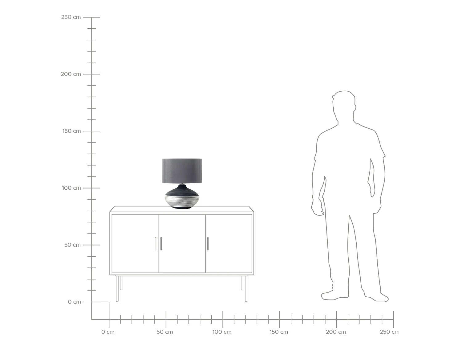 Lampe à poser LIMA Porcelaine Gris foncé