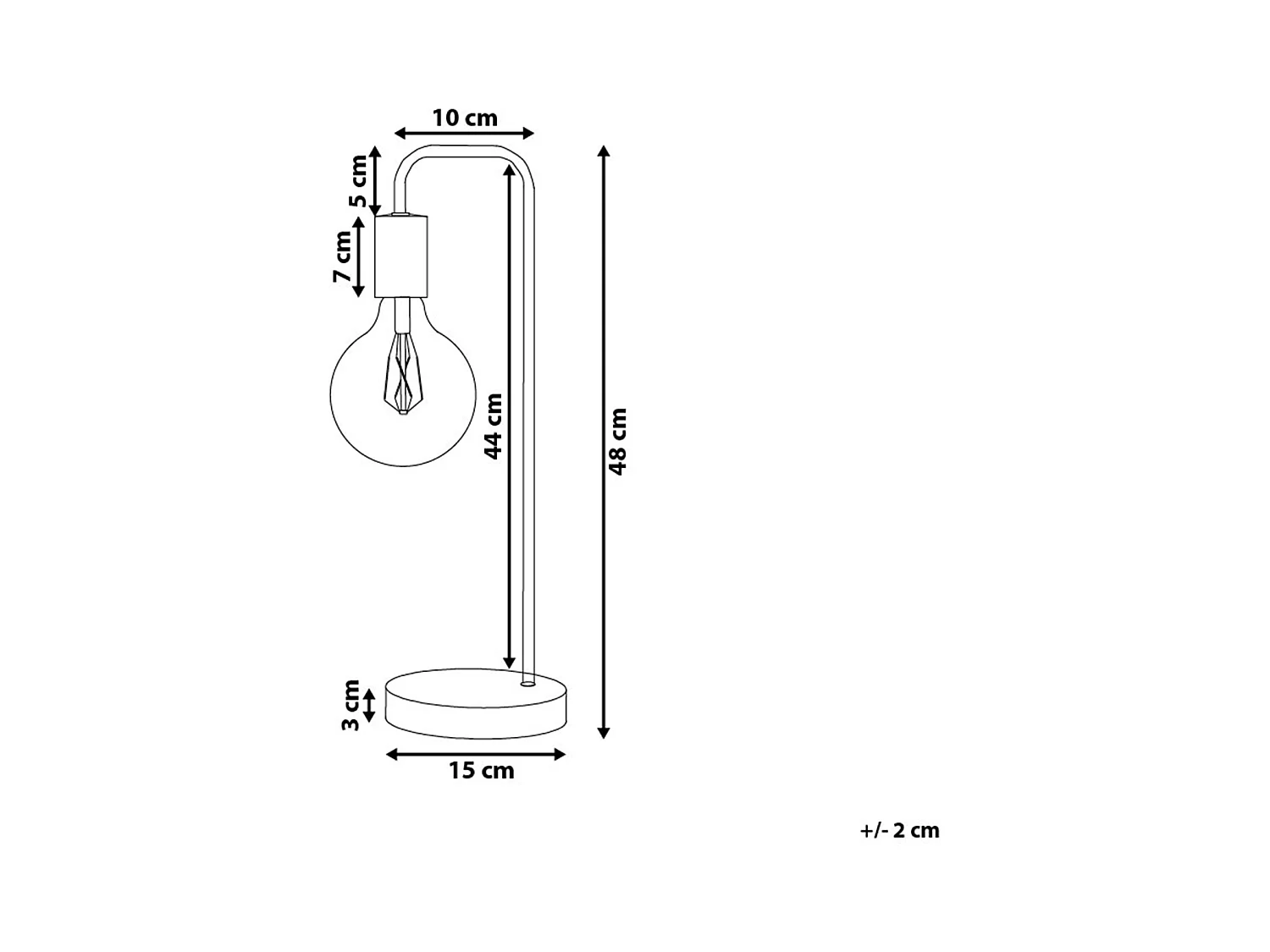 Tischlampe im industriellen Stil Lampenschirm als Glühbirne kupfer Savena