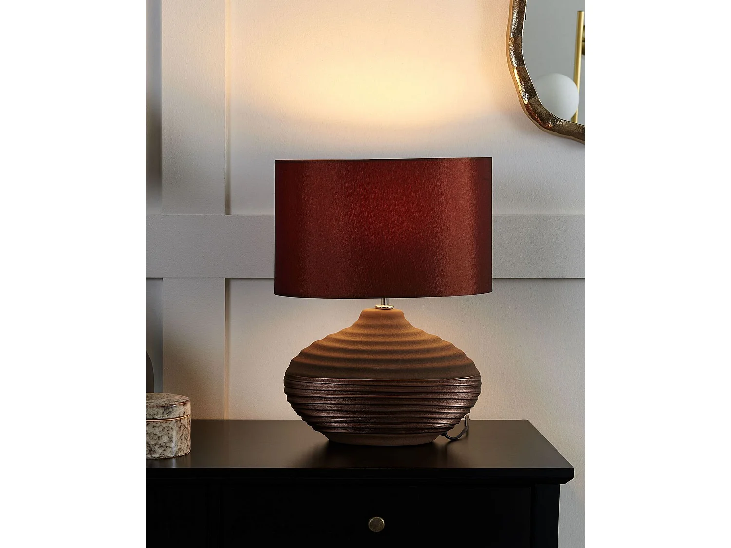 Lampe à poser LIMA Porcelaine Marron