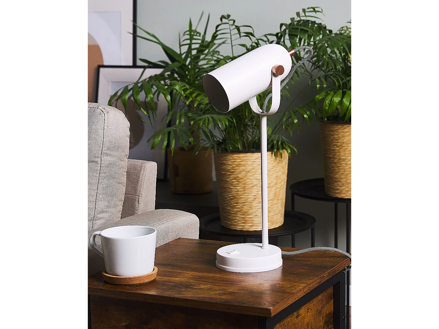 Lampe de bureau TYRIA Réglable Métal Blanc