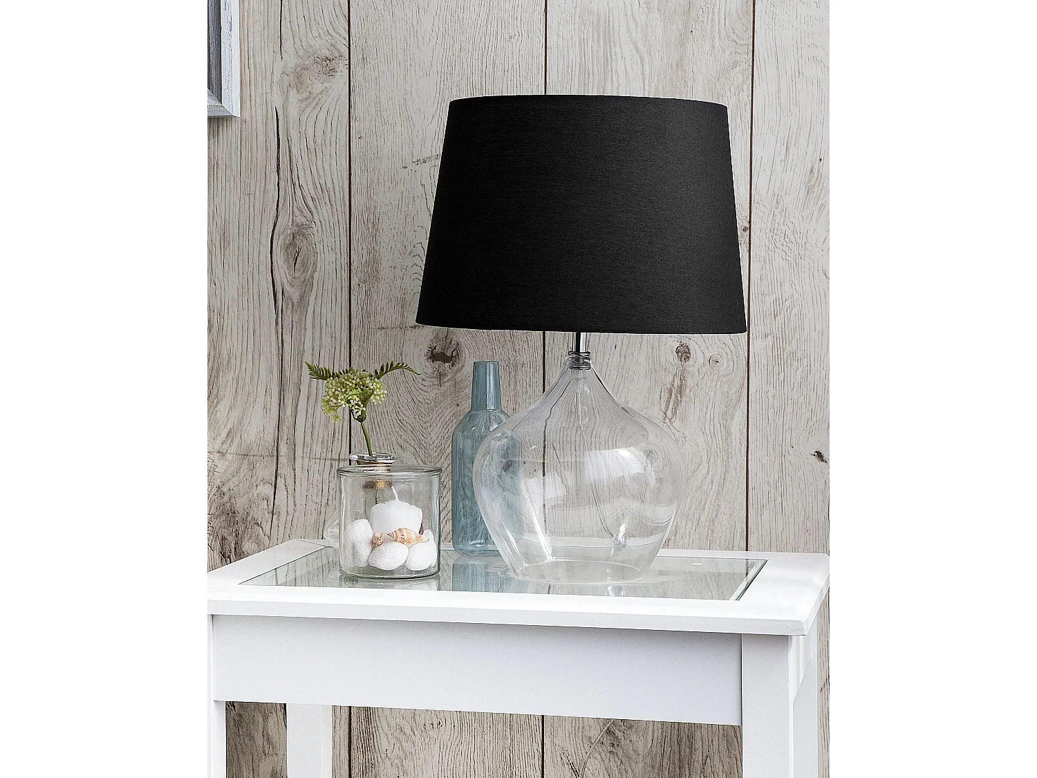 Tischleuchte OSUM Glas Schwarz