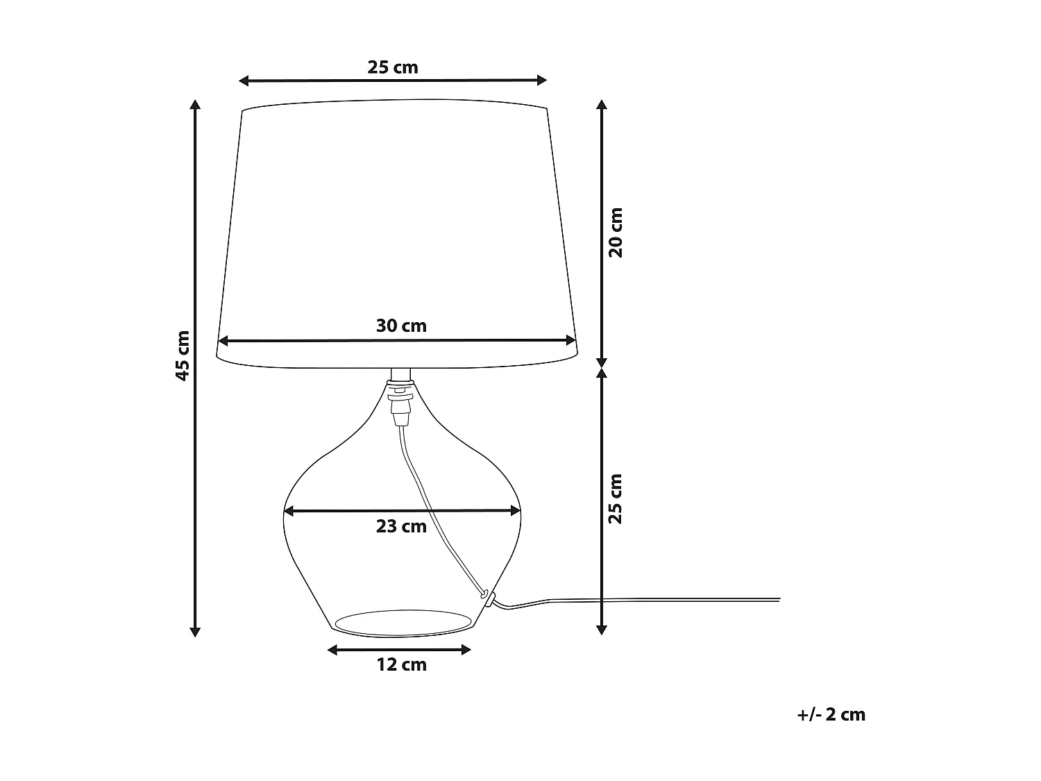 Lámpara de mesa OSUM Vidrio Negro