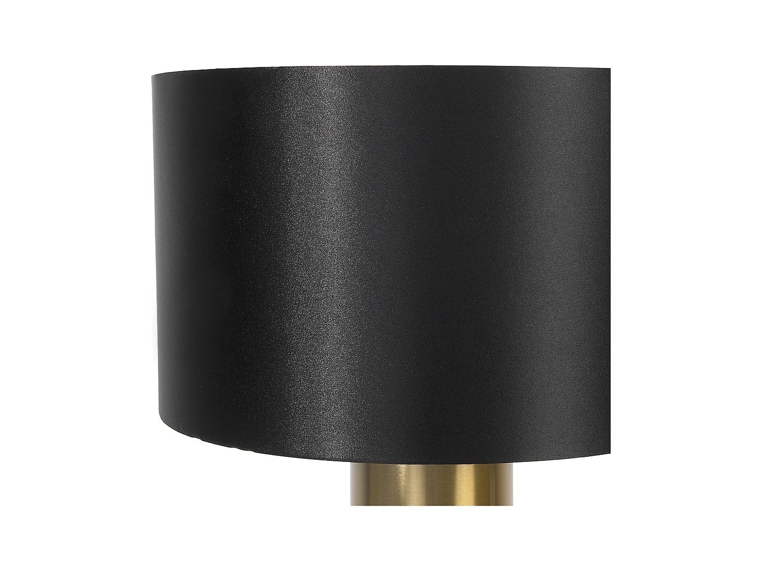 Klassische Tischlampe schwarzer runder Lampenschirm grau-goldenes Gestell Darling