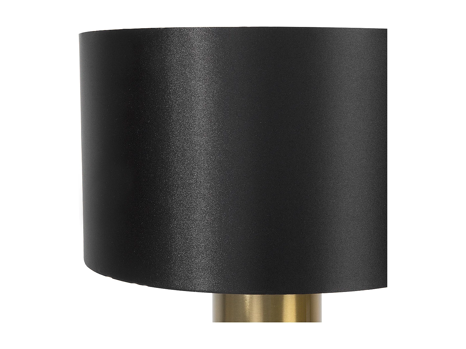 Klassische Tischlampe schwarzer runder Lampenschirm grau-goldenes Gestell Darling