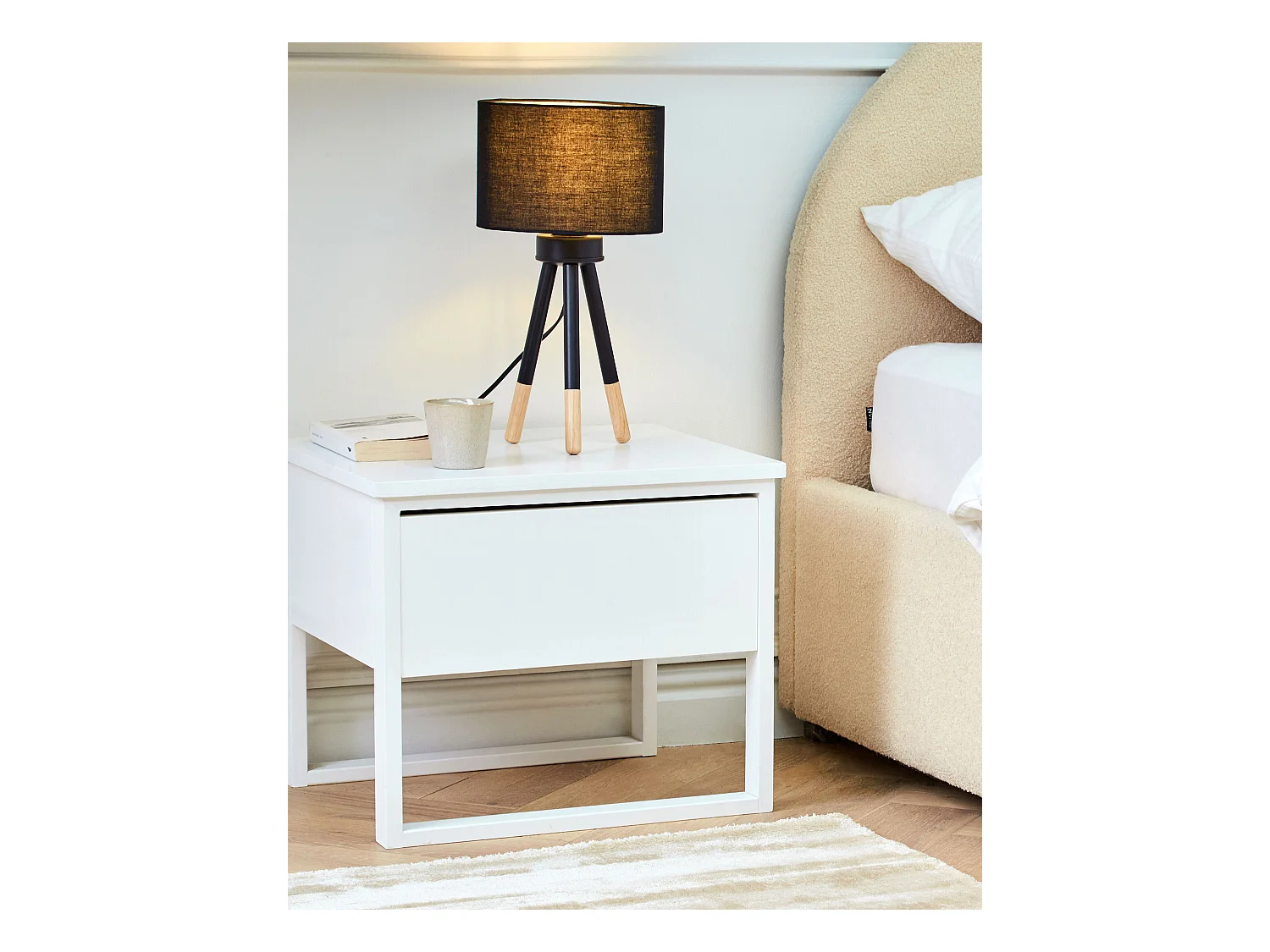 Tischlampe Schwarz 2er Set 40 cm drei Beine skandinavisch Tobol