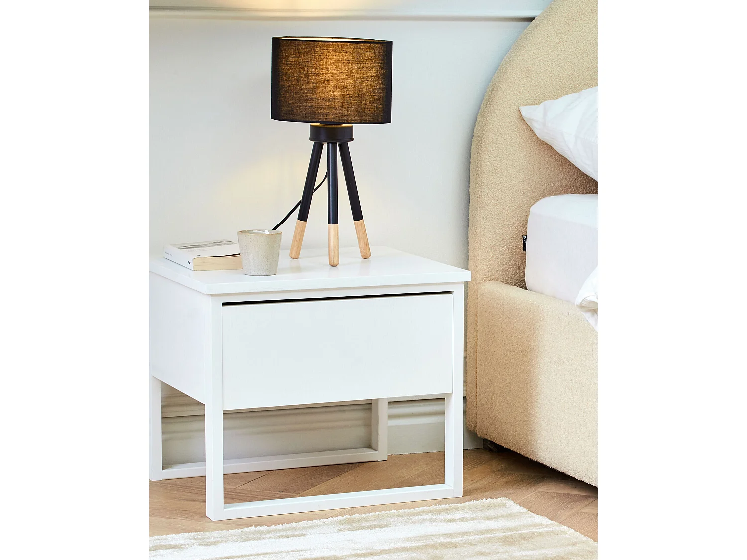 Lot de 2 lampes de bureau TOBOL Bois de frêne Noir