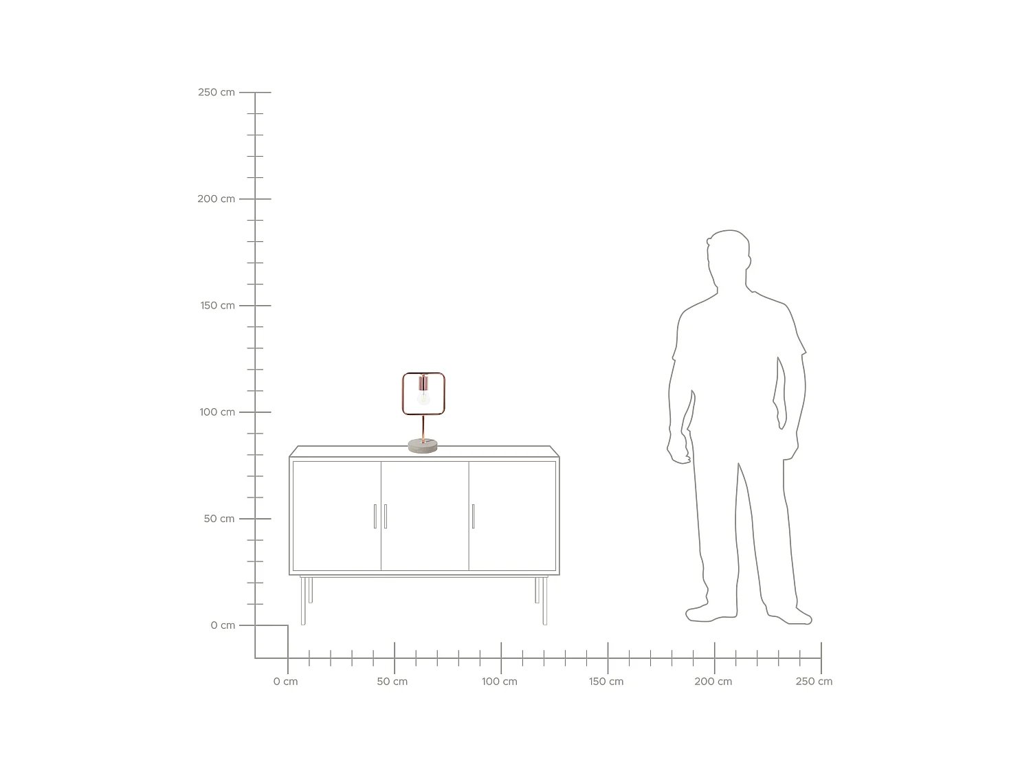 Lámpara de mesa MUNDO Metal Cobrizo