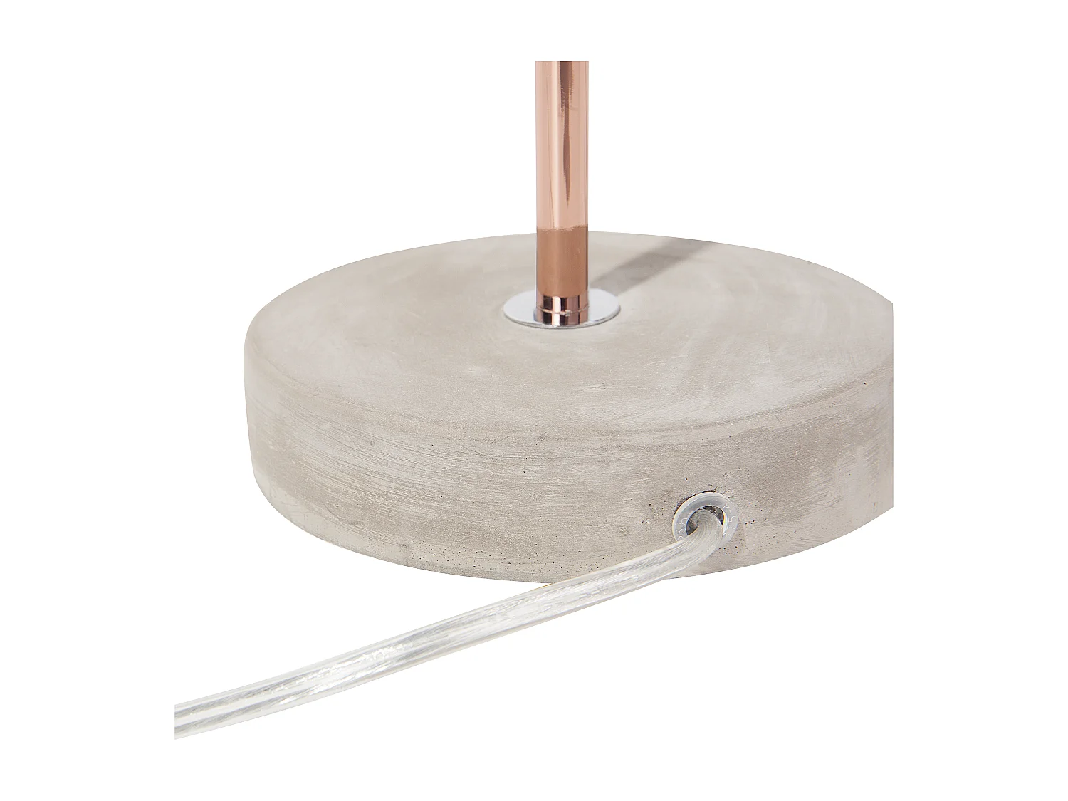 Minimalistische Tischlampe offener Lampenschirm Metall/Beton grau kupfer Mundo