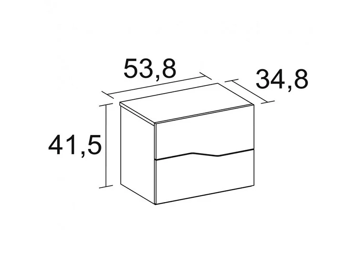 Table de Chevet York 2 tiroirs en Couleur Blanc et Bois, Guides métalliques