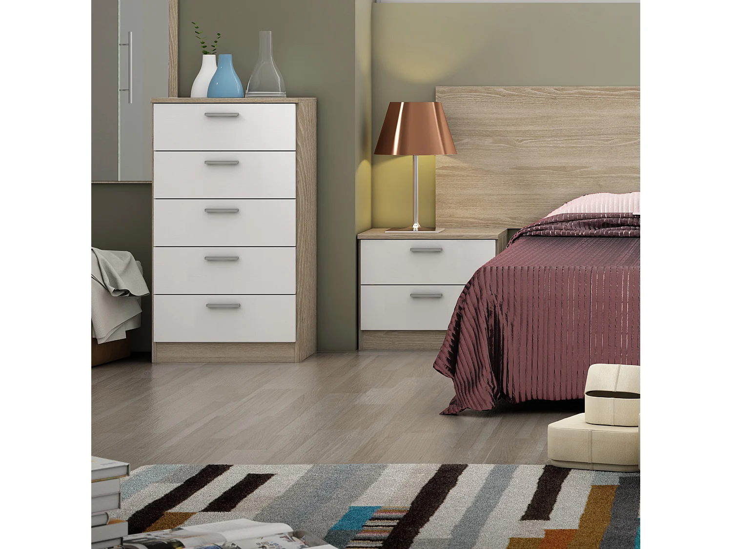 Nachttisch Dublin 2 Schubladen