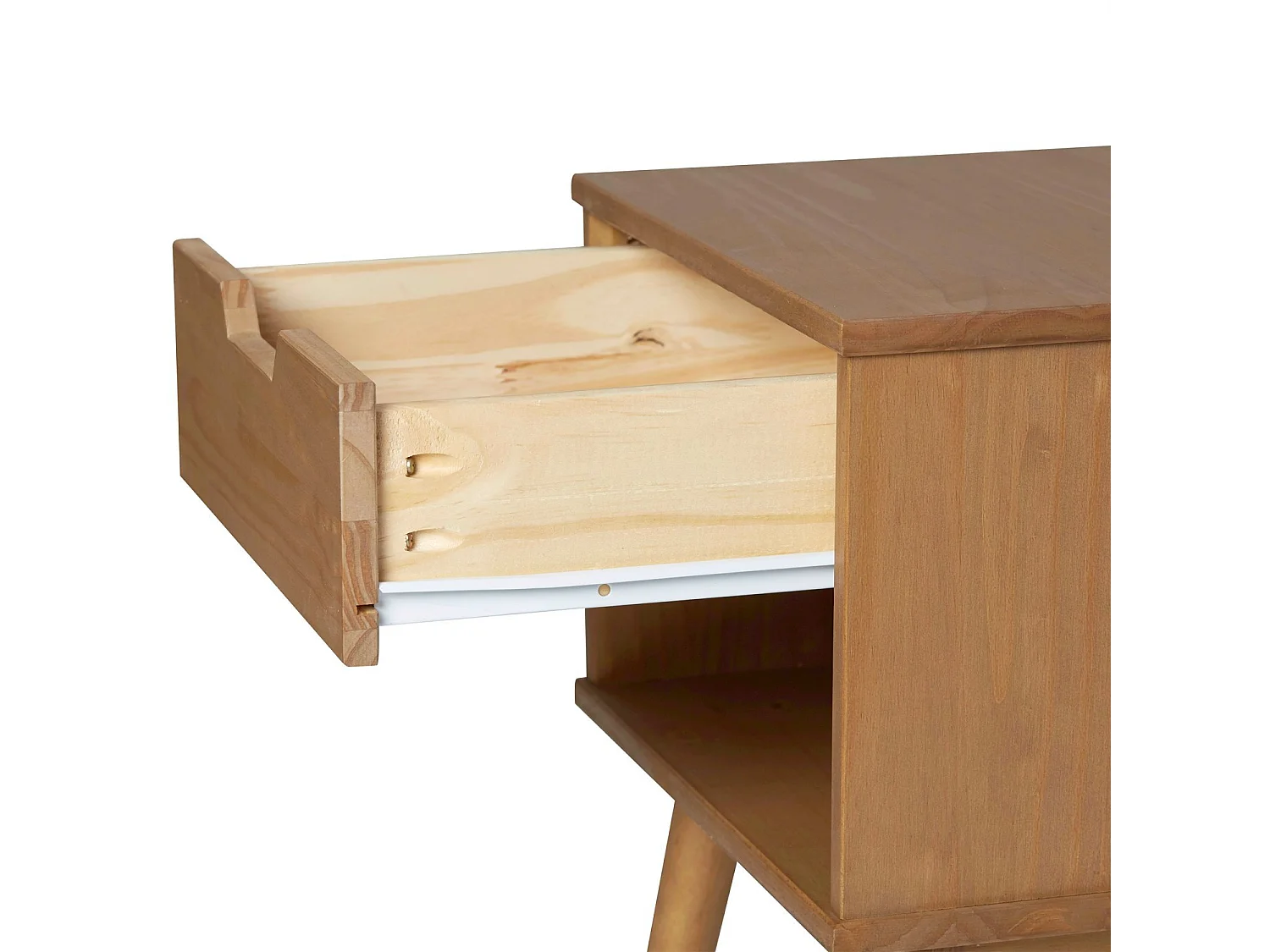 Table de Chevet Bali 1 tiroir, Fabriqué en Bois de pin Massif