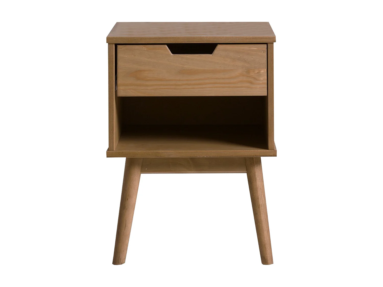 Table de Chevet Bali 1 tiroir, Fabriqué en Bois de pin Massif