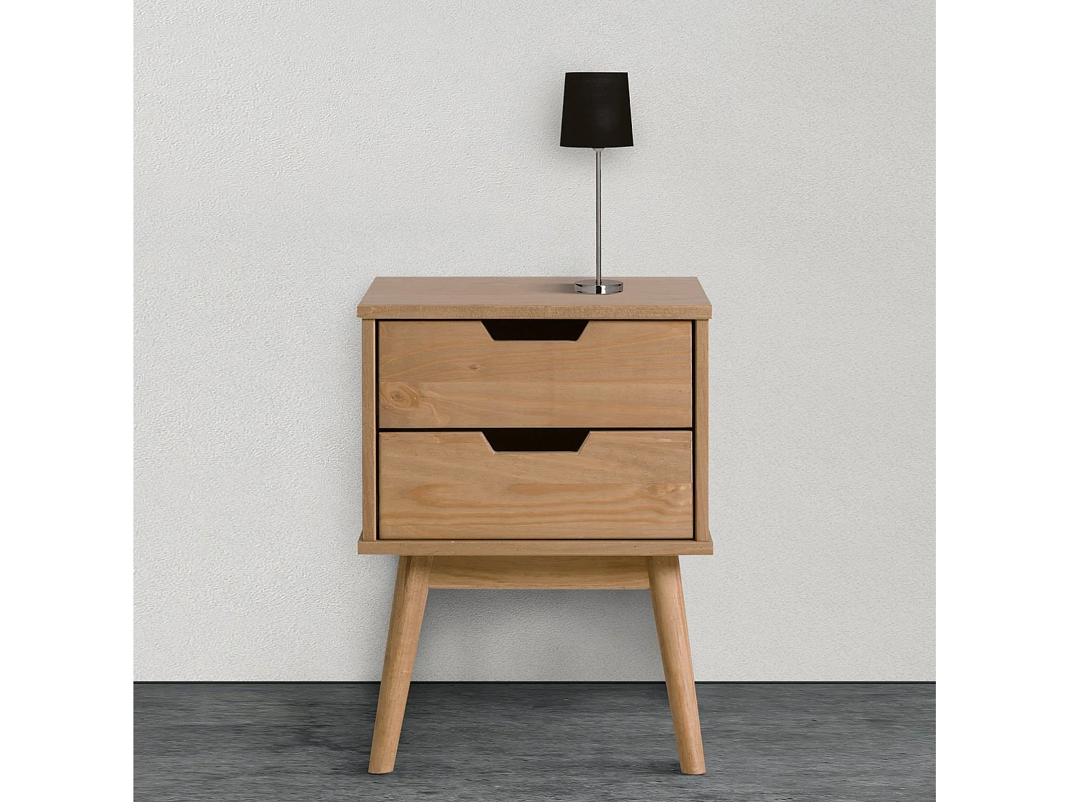 Nachtkastje Bali 2 laden Kleur Was, Massief Grenen