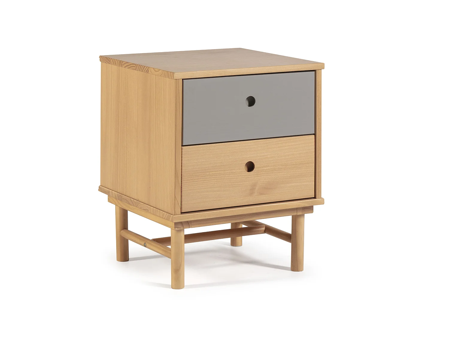 Table de chevet Magnus 2 tiroirs, bois massif