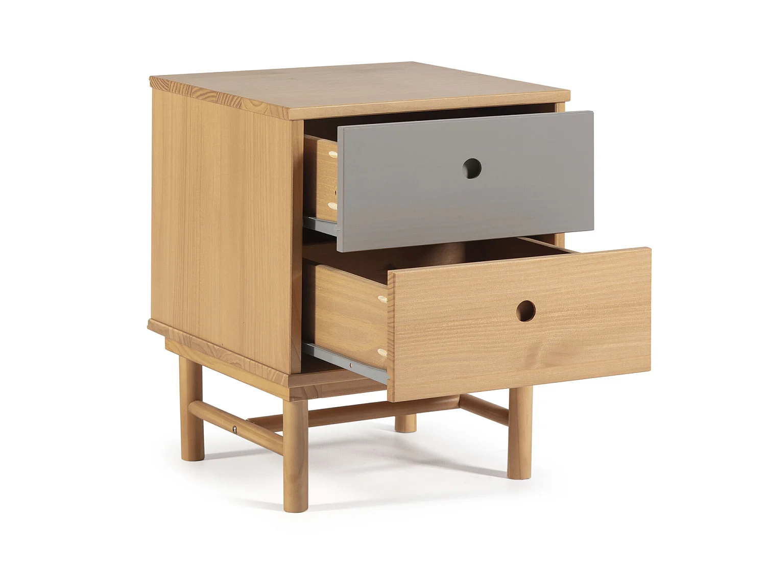 Mesa de cabeceira Magnus 2 gavetas, Madeira Maciça