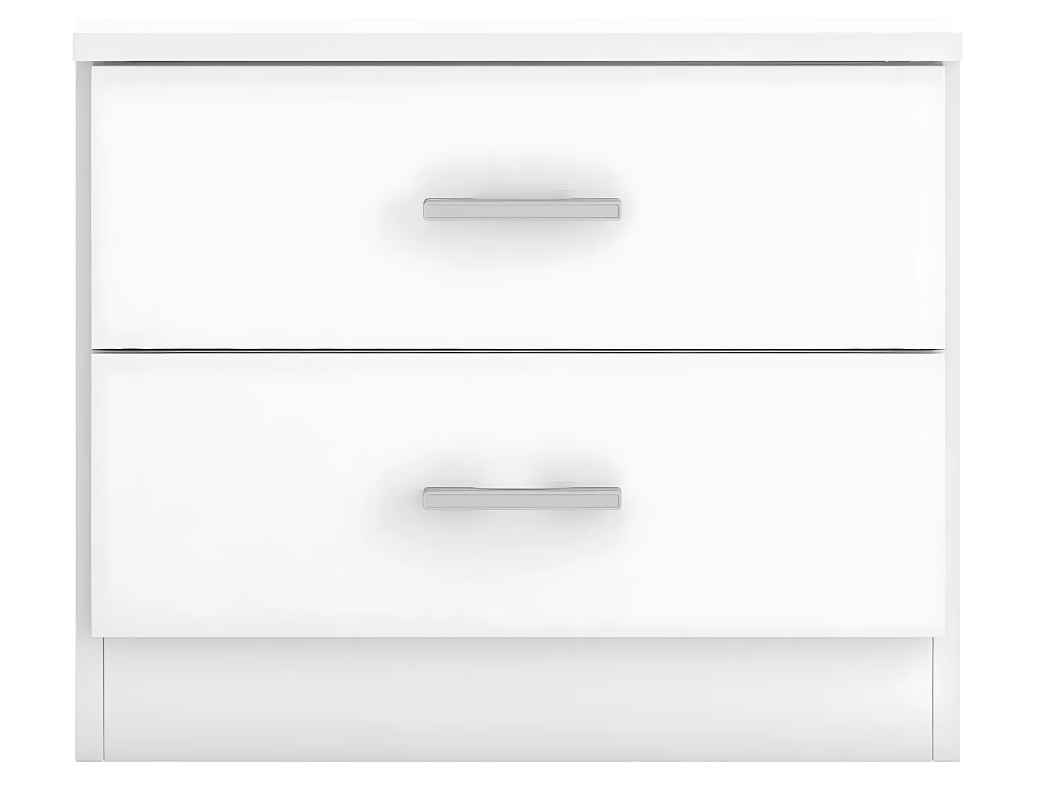 Table de Chevet Dublin 2 tiroirs en Couleur Blanc, Guides métalliques