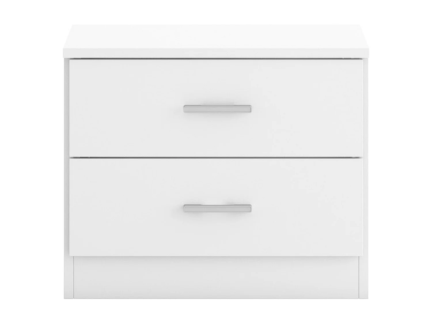 Table de Chevet Dublin 2 tiroirs en Couleur Blanc, Guides métalliques