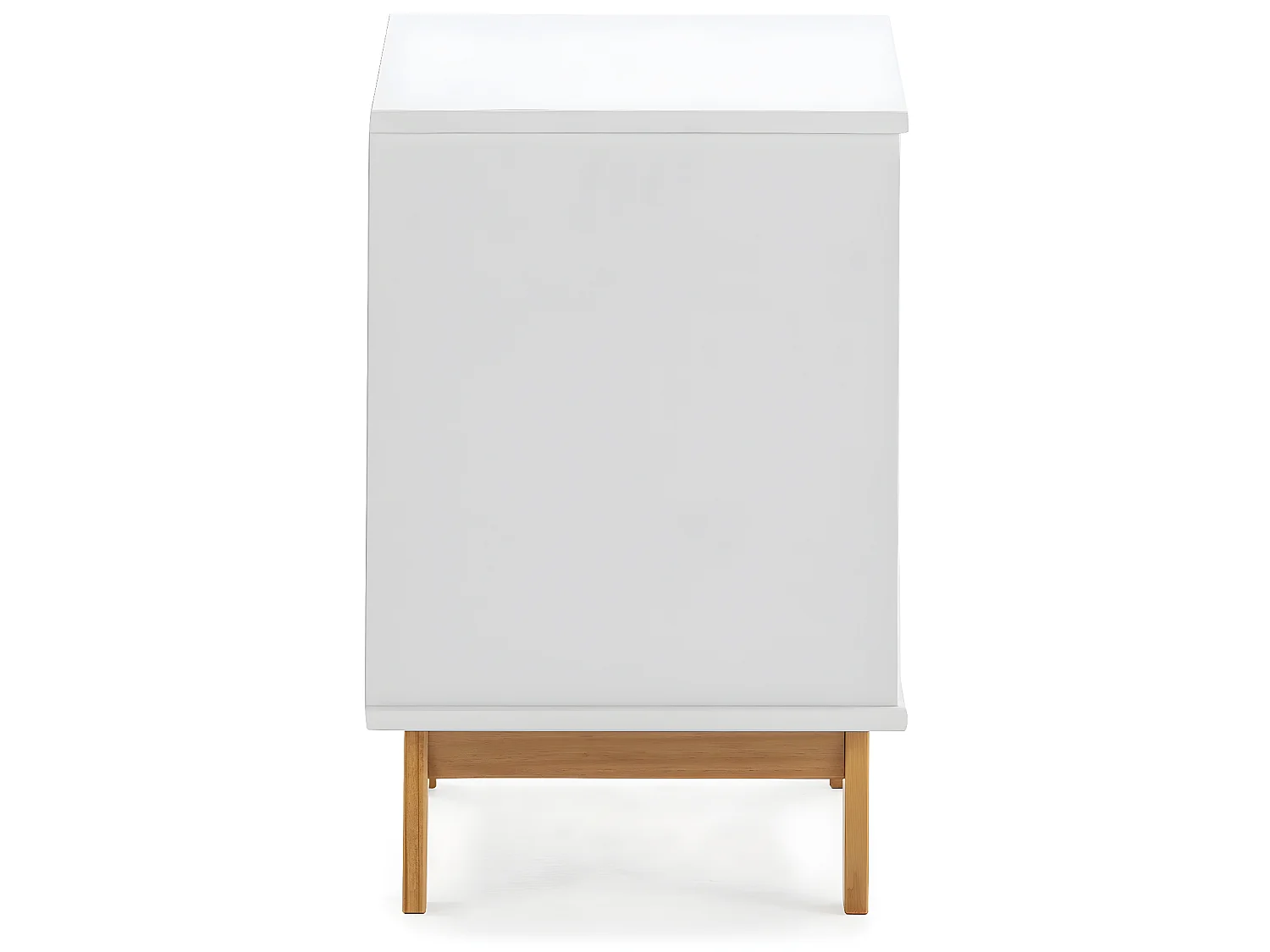 Table de Chevet Miranda 2 tiroirs Blanc, MDF laqué en couler Blanc