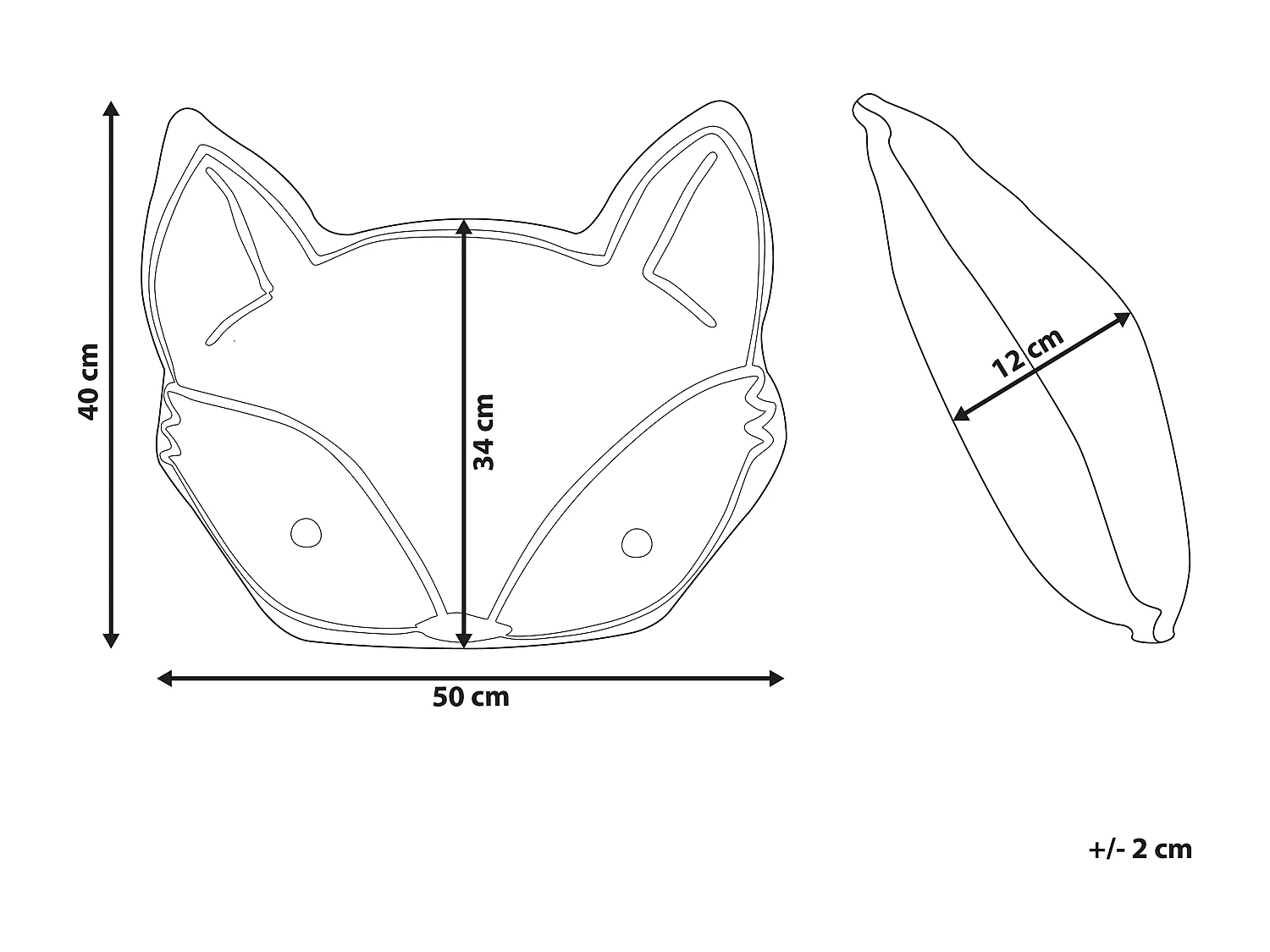 Coussin VADODARA Coton 50 x 40 cm Orange Renard
