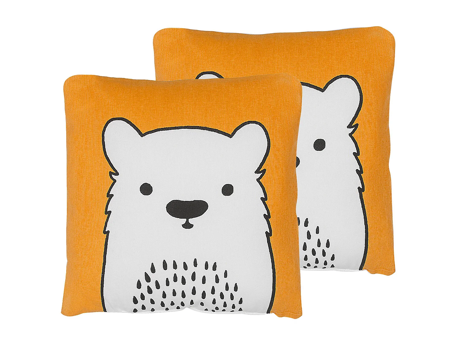 Set of 2 Decorative Cushions WARANASI Cotton 45 x 45 cm Orange