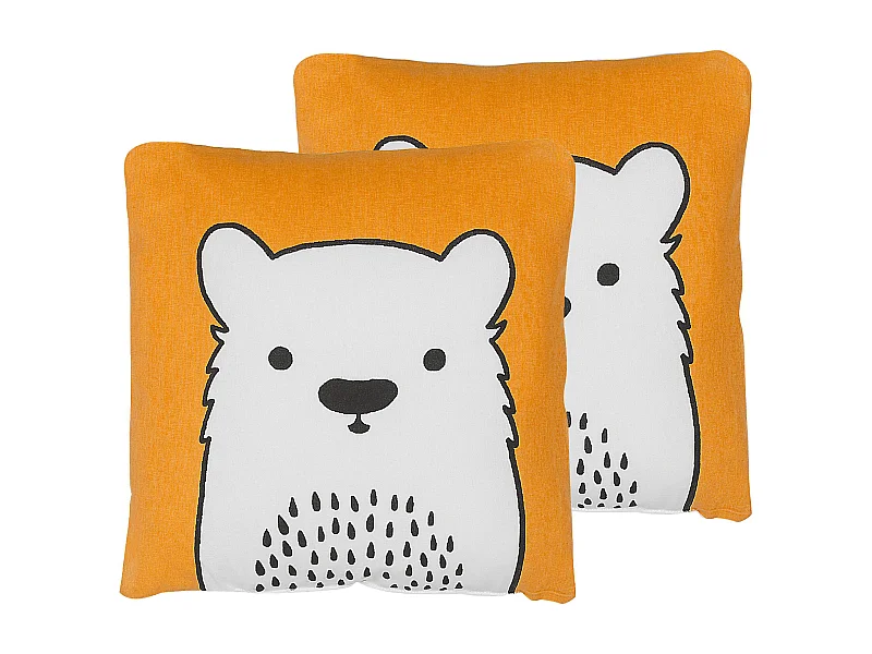 Lot de 2 coussins décoratifs WARANASI Coton 45 x 45 cm Orange