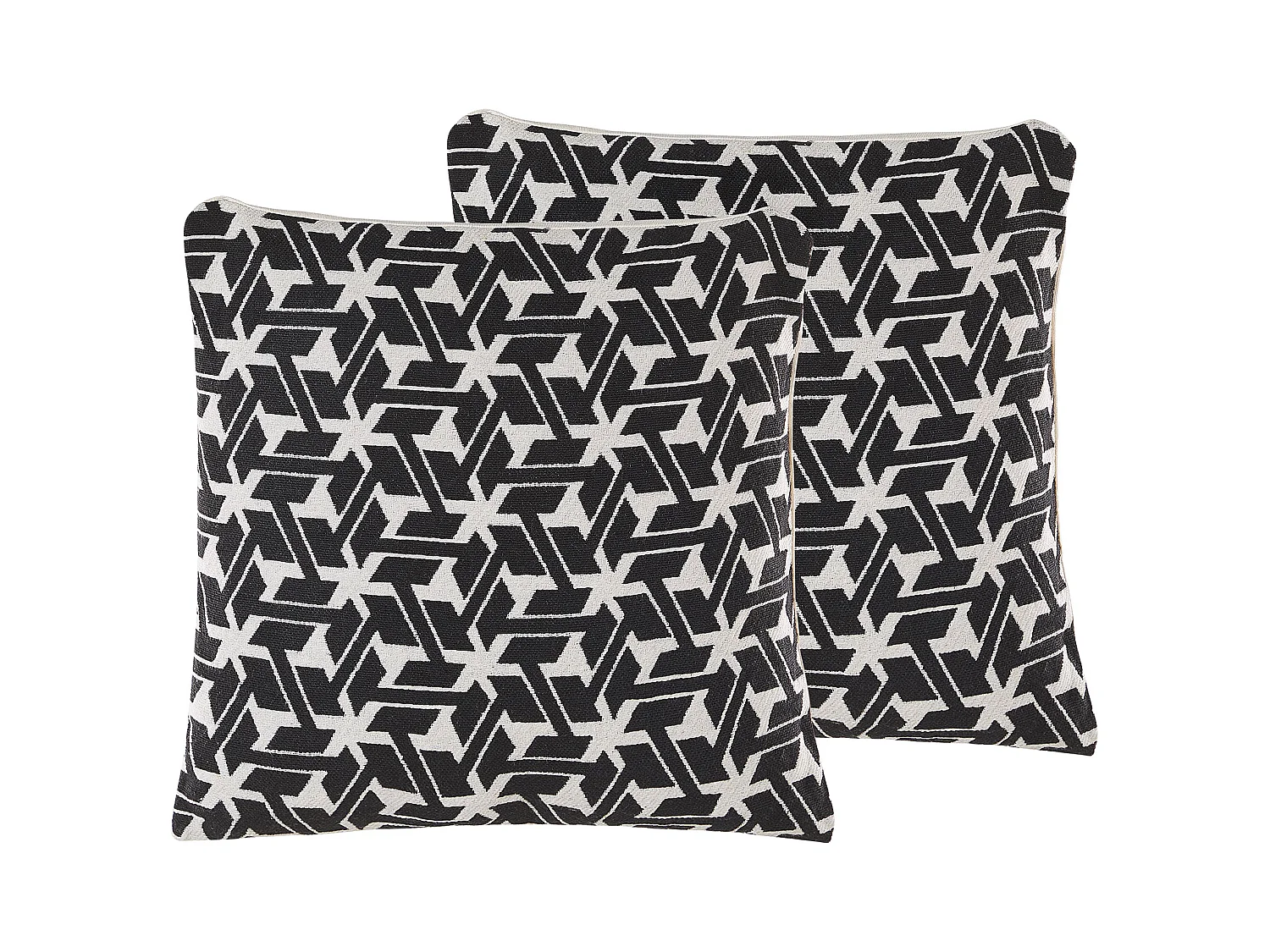 Lot de 2 coussins décoratifs ANDIRIN Coton 45 x 45 cm Noir Motif géométrique