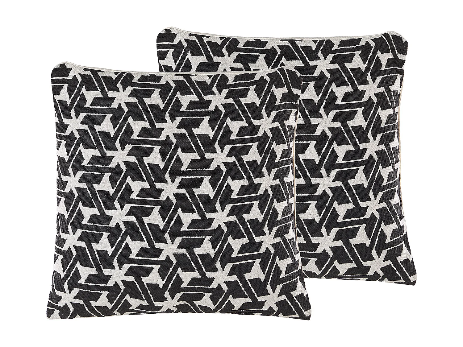 Dekokissen mit Füllung 2er Set schwarz / creme geometrisch 45x45 cm Andirin