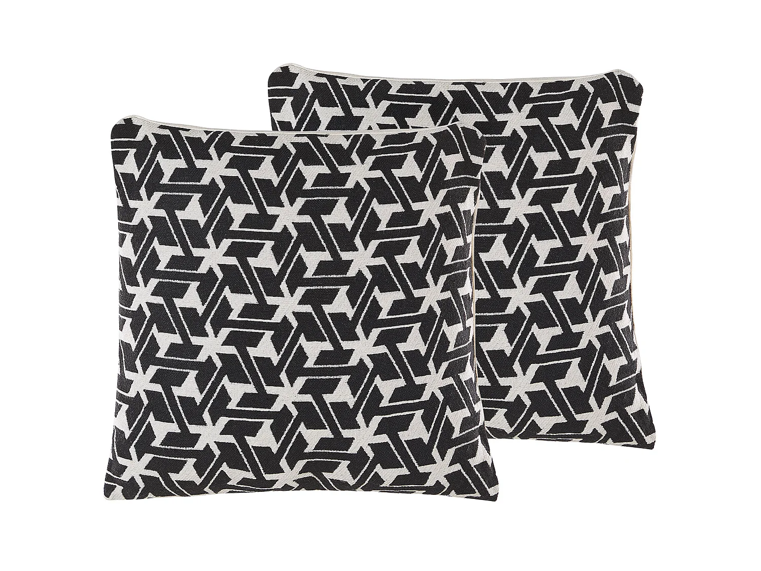 Set di 2 cuscini ANDIRIN Cotone 45 x 45 cm Nero Trama geometrica