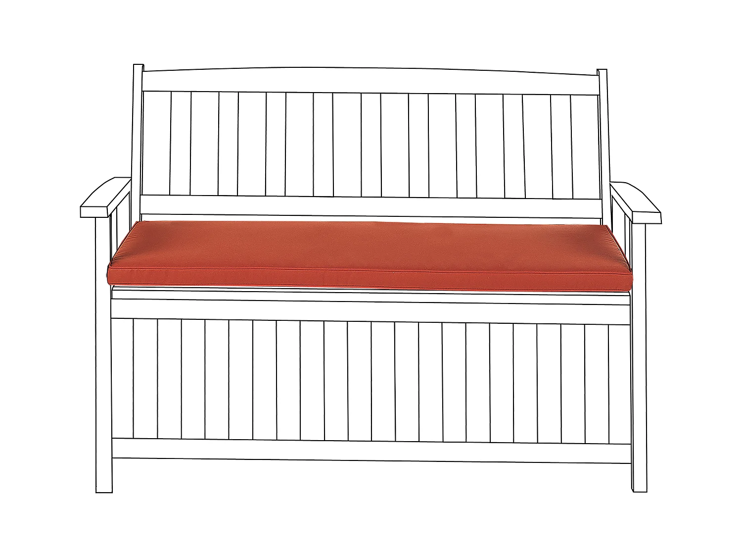 Coussin de banquette SOVANA 45 x 110 cm Rouge foncé