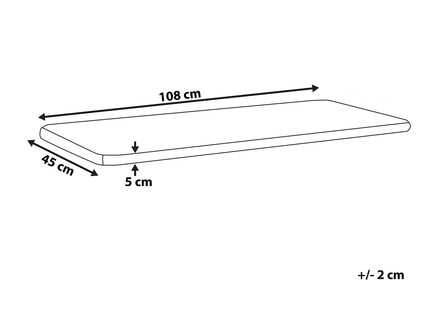 Zitkussen voor bank SOVANA 45 x 110 cm Donkerrood