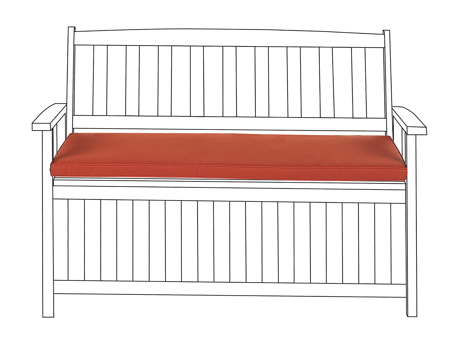Zitkussen voor bank SOVANA 45 x 110 cm Donkerrood