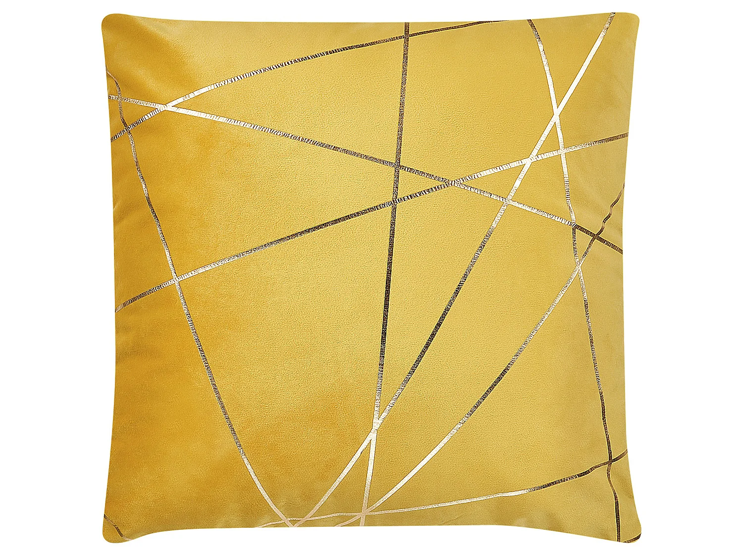Lot de 2 coussins décoratifs PINUS Velours 45 x 45 cm Jaune Motif géométrique