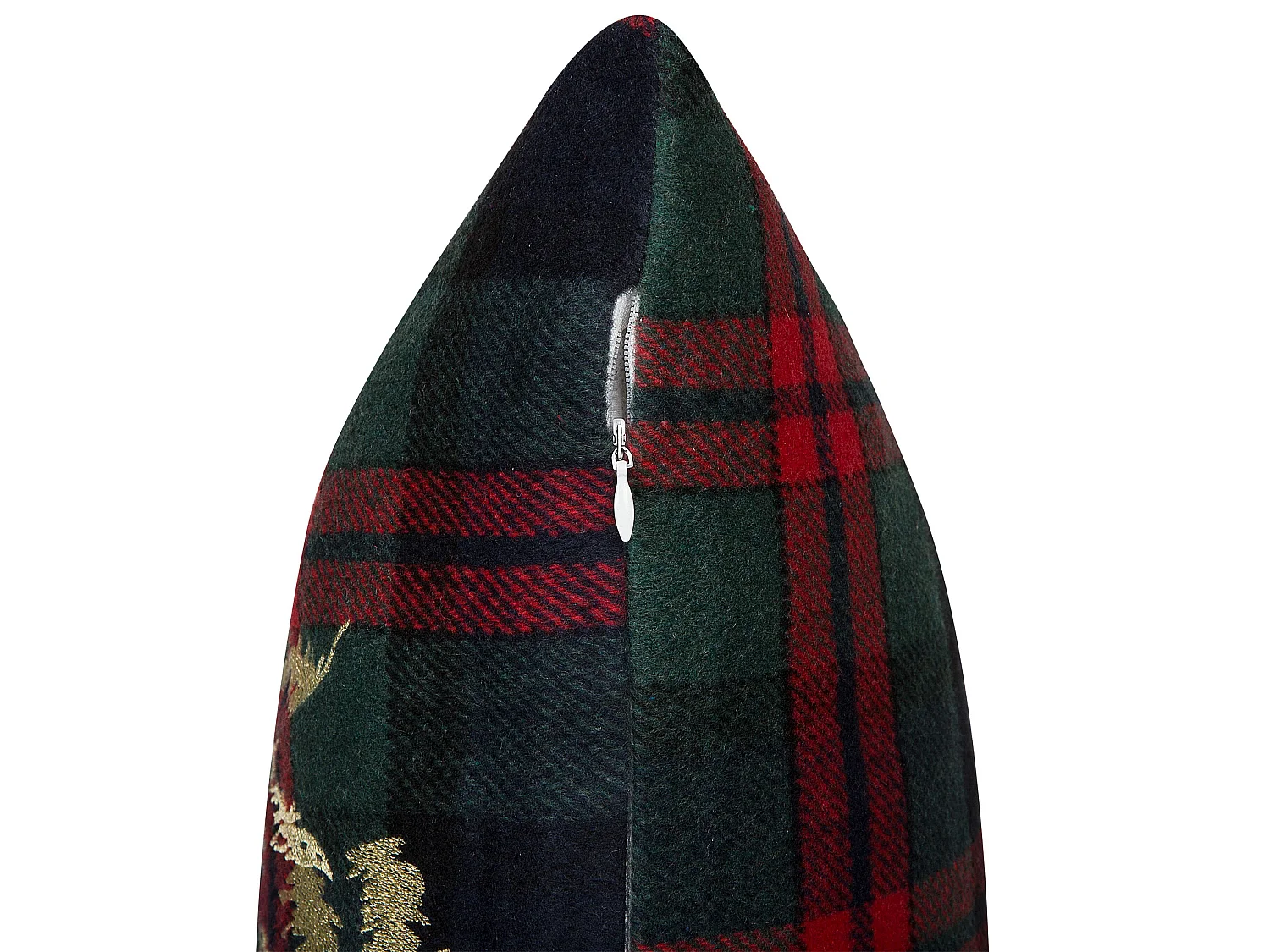 Conjunto de 2 almofadas decorativas RUDOLPH 45 x 45 cm Vermelho Verde Dourado Azul Preto Padrão natalicio
