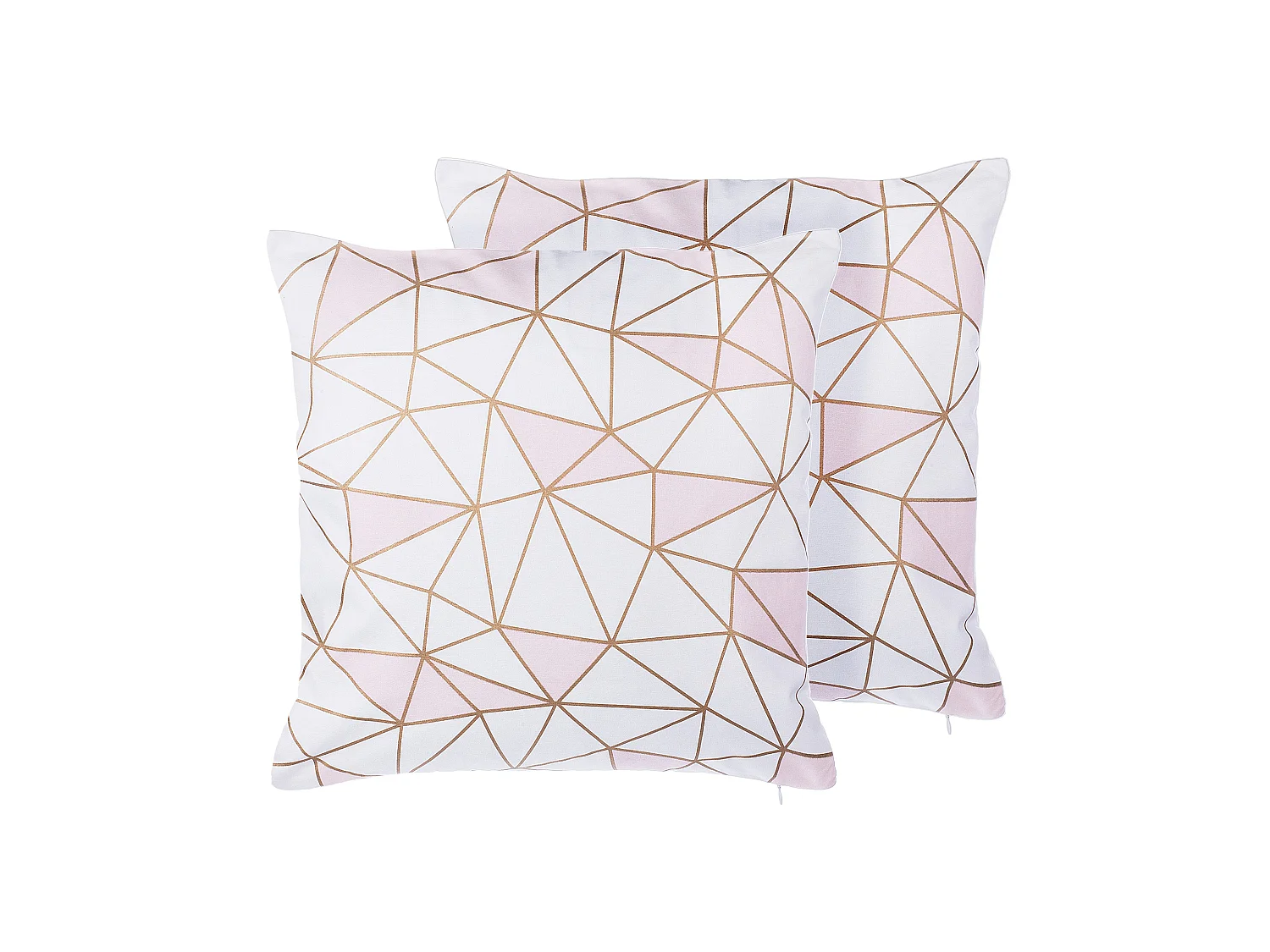 Lot de 2 coussins décoratifs CLARKIA Coton 45 x 45 cm Rose Motif géométrique
