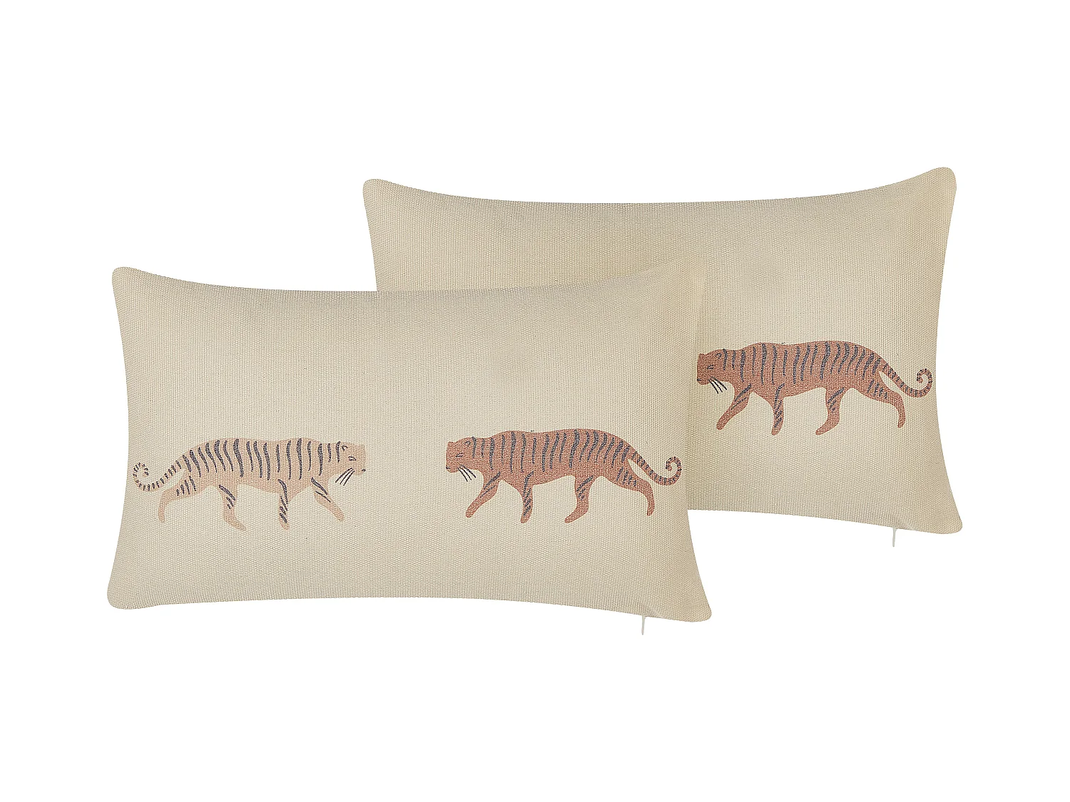 Sierkussen set van 2 tijgerpatroon beige 30 x 50 cm NIEREMBERGIA